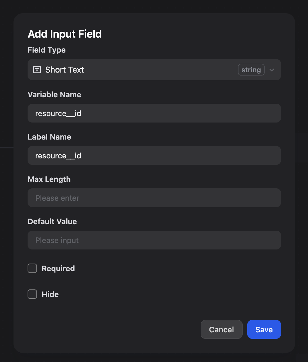 Chatflow Payload Template